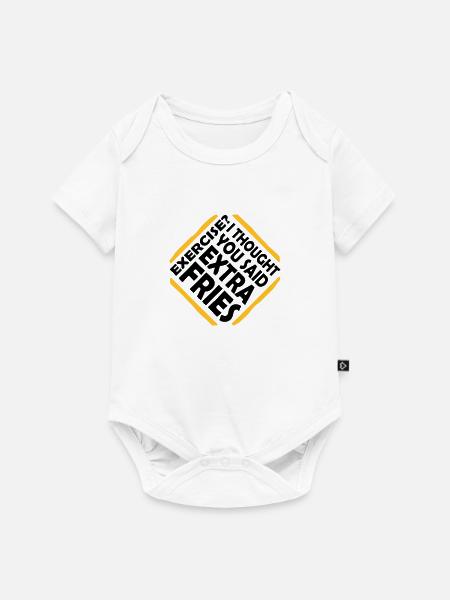 Exercise Extra Fries Zitat - Baby Premium Kurzarmbody - Weiß