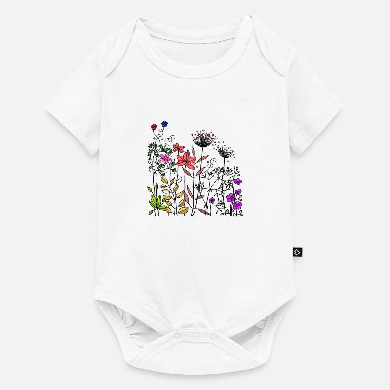 Fleur - Body à manches courtes Premium Bébé - blanc
