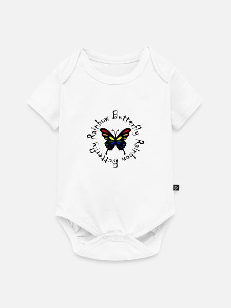 Rainbow Butterfly - Baby Premium Kurzarmbody - Weiß