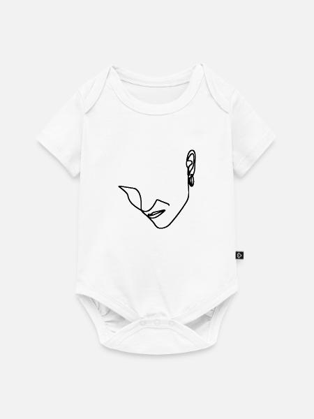Frauen Linienkunst - Baby Premium Kurzarmbody - Weiß
