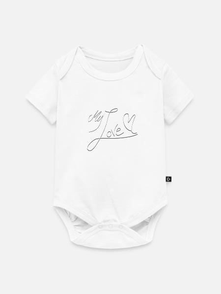 My Love Handschrift - Baby Premium Kurzarmbody - Weiß