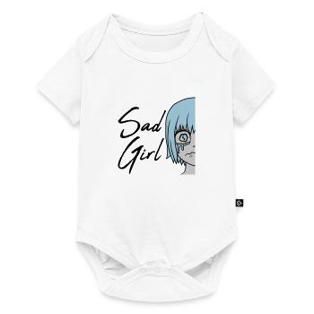 Visage de sad girl en pleurs - Body à manches courtes Premium Bébé - blanc - Devant