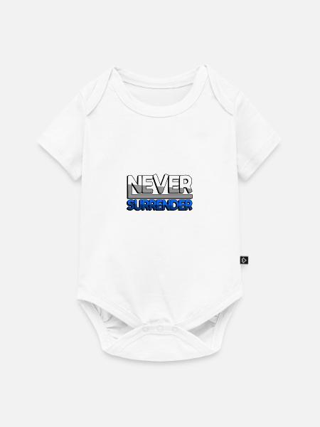 NEVER SURRENDER (Blau) - Gaming - Baby Premium Kurzarmbody - Weiß