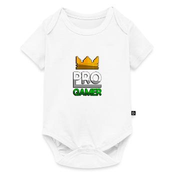 PRO GAMER (Green) + King Crown - Gaming - Baby Premium short-sleeve bodysuit - white - Front