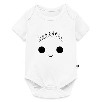 Cute face with curly hair - Baby Premium Kurzarmbody - Weiß - Vorne