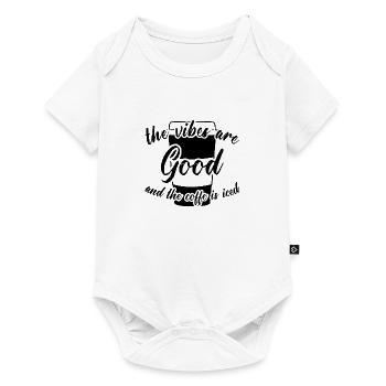 the vibes are good and the coffee is iced black - Baby Premium short-sleeve bodysuit - white - Front