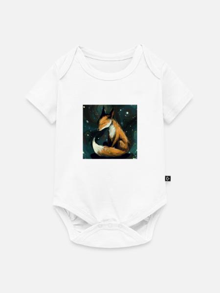 Fuchs ruht in der Nacht - Baby Premium Kurzarmbody - Weiß