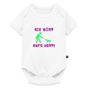 Sie hört aufs Wort - Baby Premium Kurzarmbody - Weiß - Vorne