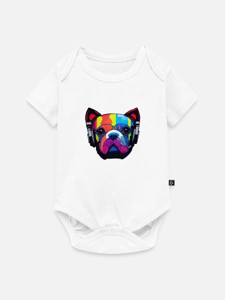 Musik Hund Artwork Design - Baby Premium Kurzarmbody - Weiß