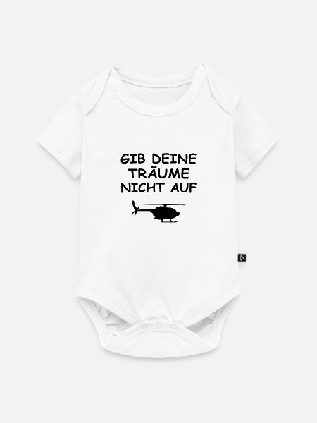 Hubschrauber - Baby Premium Kurzarmbody - Weiß