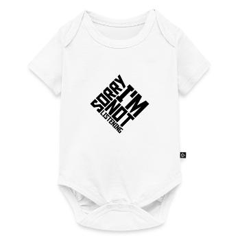 désolé de ne pas écouter - Body à manches courtes Premium Bébé - blanc - Devant