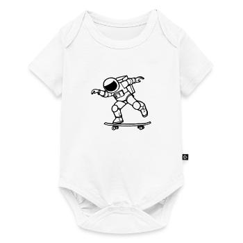 Un astronaute monte en skateboard astronautes de l’espace - Body à manches courtes Premium Bébé - blanc - Devant