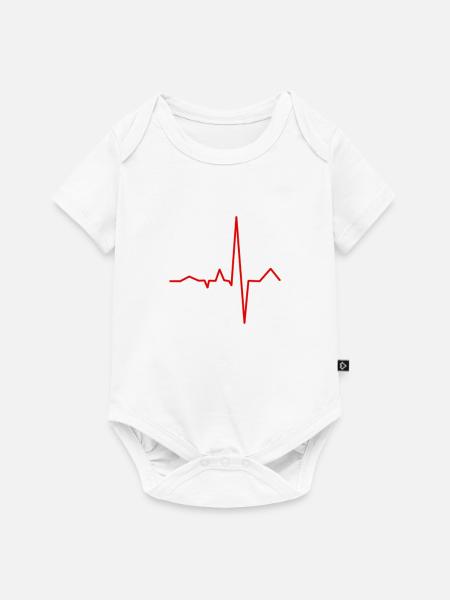 Herzschlag - Baby Premium Kurzarmbody - Weiß