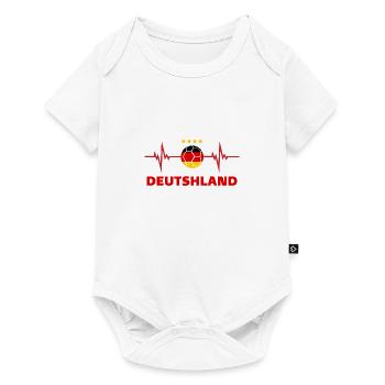 Allemagne Football battement de cœur deutschland - Body à manches courtes Premium Bébé - blanc - Devant