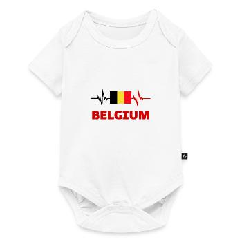 Belgium Football 2022 heartbeat - Baby Premium short-sleeve bodysuit - white - Front
