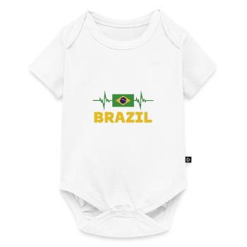 Brazil Football 2022 heartbeat Brazil football - Baby Premium short-sleeve bodysuit - white - Front