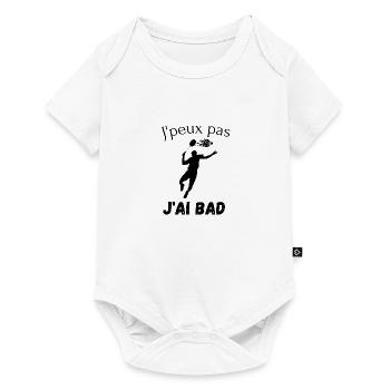 Je peux pas j'ai badminton - Body à manches courtes Premium Bébé - blanc - Devant