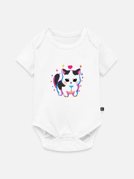 Düstere Katze - Baby Premium Kurzarmbody - Weiß