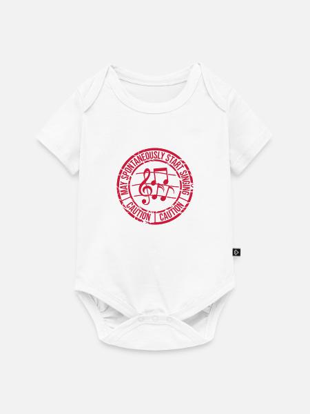 may spontaneously start singing - Baby Premium Kurzarmbody - Weiß