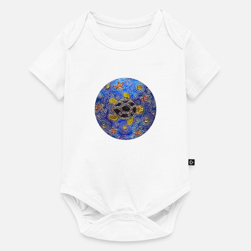 Modified blue cd turtle 1 - Baby Premium short-sleeve bodysuit - white