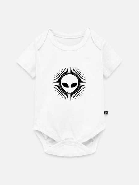 Alien Kopf cool Logo - Baby Premium Kurzarmbody - Weiß