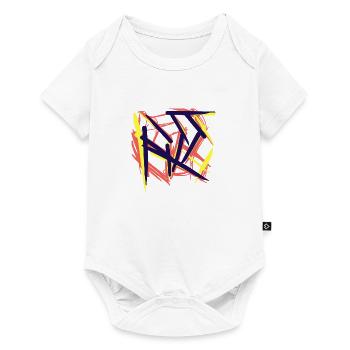 Cube multicolore sur T-shirt noir - Body à manches courtes Premium Bébé - blanc - Devant