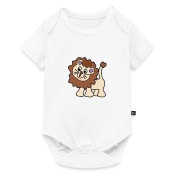 Cute funny brown lion - Baby Premium short-sleeve bodysuit - white - Front