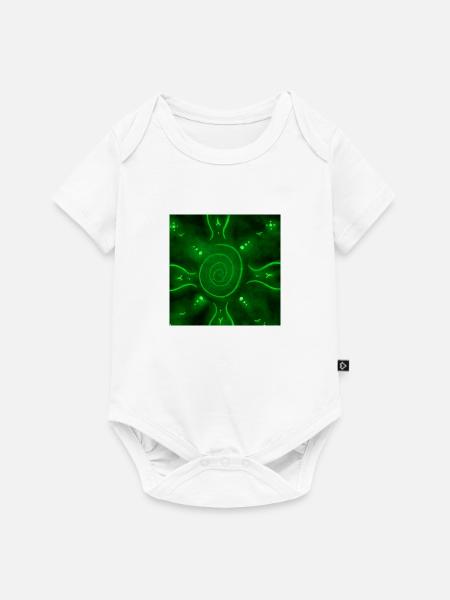 SONNIGES GRÜNES MANDALA - Baby Premium Kurzarmbody - Weiß