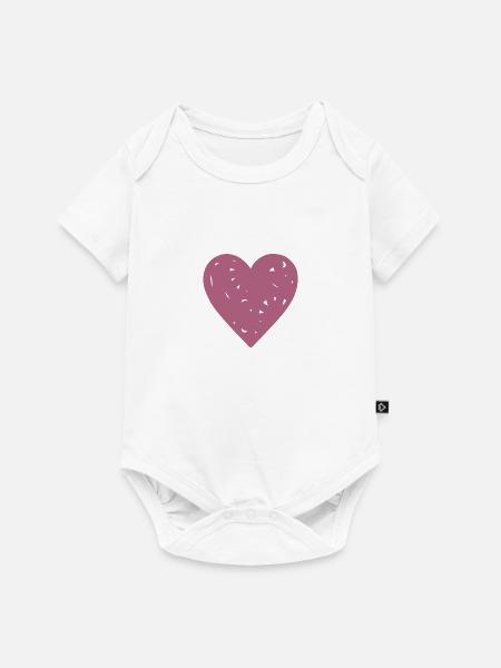 Herz - Baby Premium Kurzarmbody - Weiß