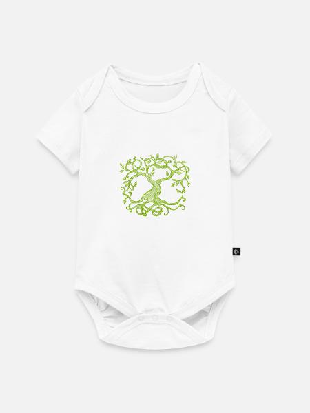 Keltischer Baum, grün - Baby Premium Kurzarmbody - Weiß