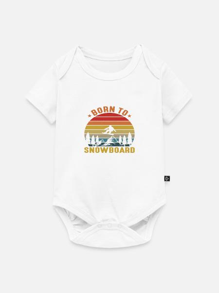 Born to Snowboard - Baby Premium Kurzarmbody - Weiß