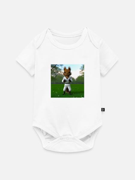 Karate Hörnchen - Baby Premium Kurzarmbody - Weiß