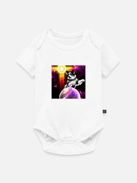 Weltraumhund - Baby Premium Kurzarmbody - Weiß