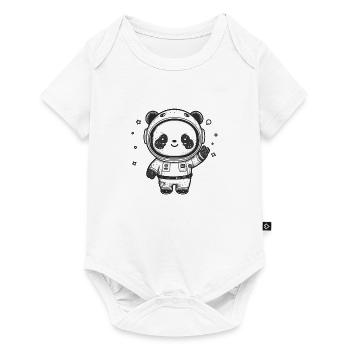 Kawaii Cute Happy Astronaut Panda - Baby Premium short-sleeve bodysuit - white - Front