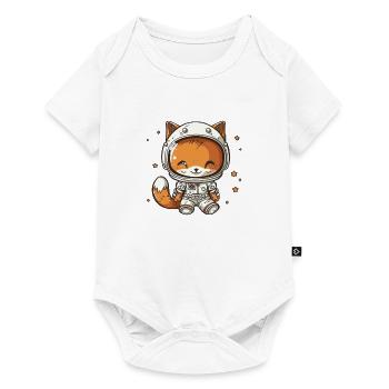 Kawaii Cute Happy Astronaut Fox - Baby Premium short-sleeve bodysuit - white - Front