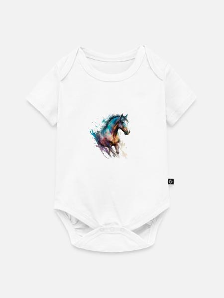 Feuriges Pferd Nr. 5 - Baby Premium Kurzarmbody - Weiß