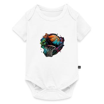 Graffiti de basket-ball coloré - Body à manches courtes Premium Bébé - blanc - Devant