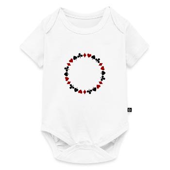 Couronne Cartes à Jouer Skat Dame Mau-Mau Rami - Body à manches courtes Premium Bébé - blanc - Devant