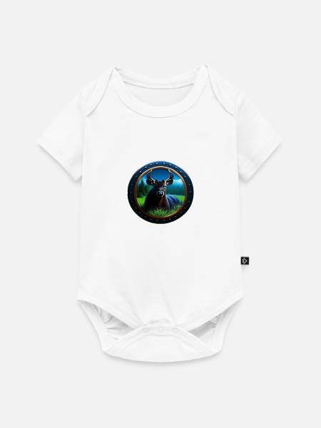 Hirsch im Gras - Baby Premium Kurzarmbody - Weiß