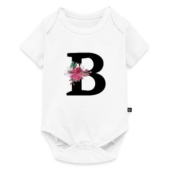 Floral letter b - Baby Premium short-sleeve bodysuit - white - Front