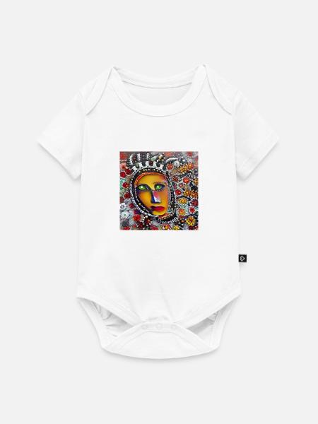 Abstraktes Gesicht - Baby Premium Kurzarmbody - Weiß