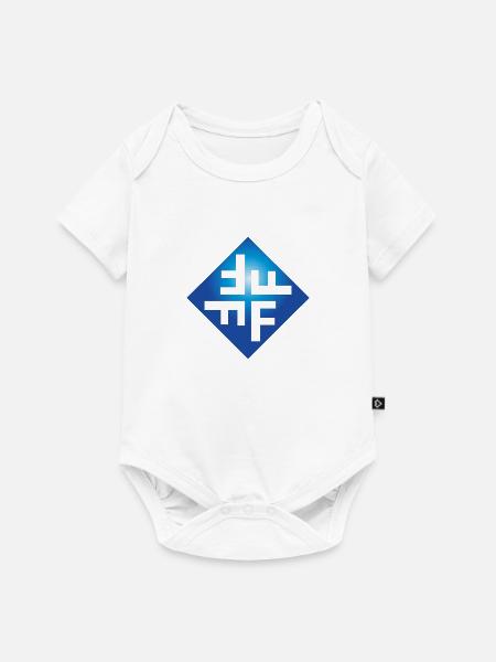 Blau geschnittene Fliese - Baby Premium Kurzarmbody - Weiß