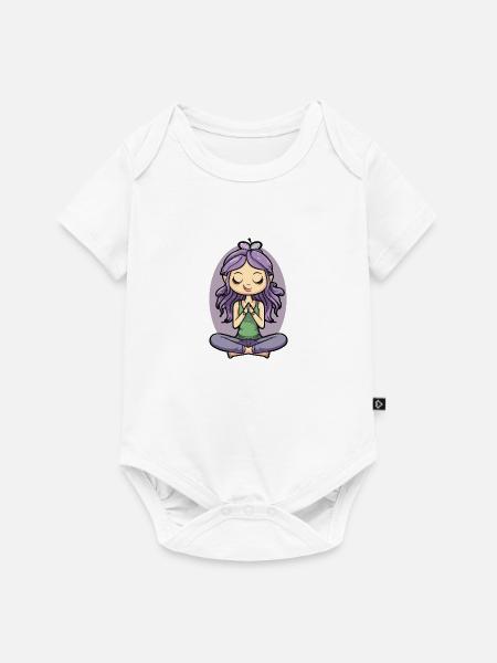 Yoga Lotus Pose - Baby Premium Kurzarmbody - Weiß