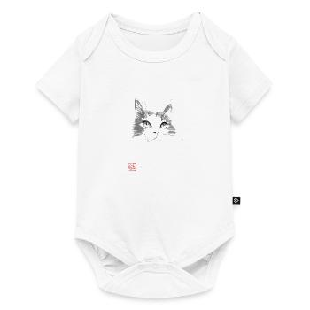 Katzengesicht - Baby Premium Kurzarmbody - Weiß - Vorne