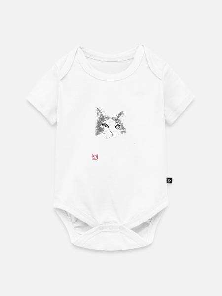 Katzengesicht - Baby Premium Kurzarmbody - Weiß