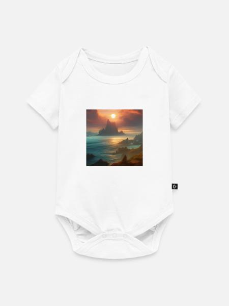 Sunset over the bay_02 - Baby Premium Kurzarmbody - Weiß