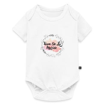 Team de la mariée floral - Body à manches courtes Premium Bébé - blanc - Devant