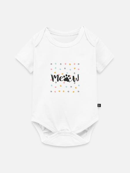 Katzenpfoten Meaw - Baby Premium Kurzarmbody - Weiß