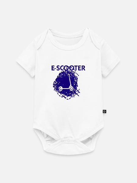E-Scooter Roller Scooter - Baby Premium Kurzarmbody - Weiß