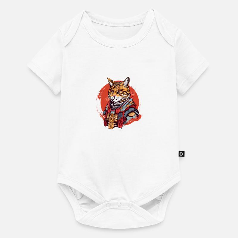 Samurai Cat - Baby Premium short-sleeve bodysuit - white